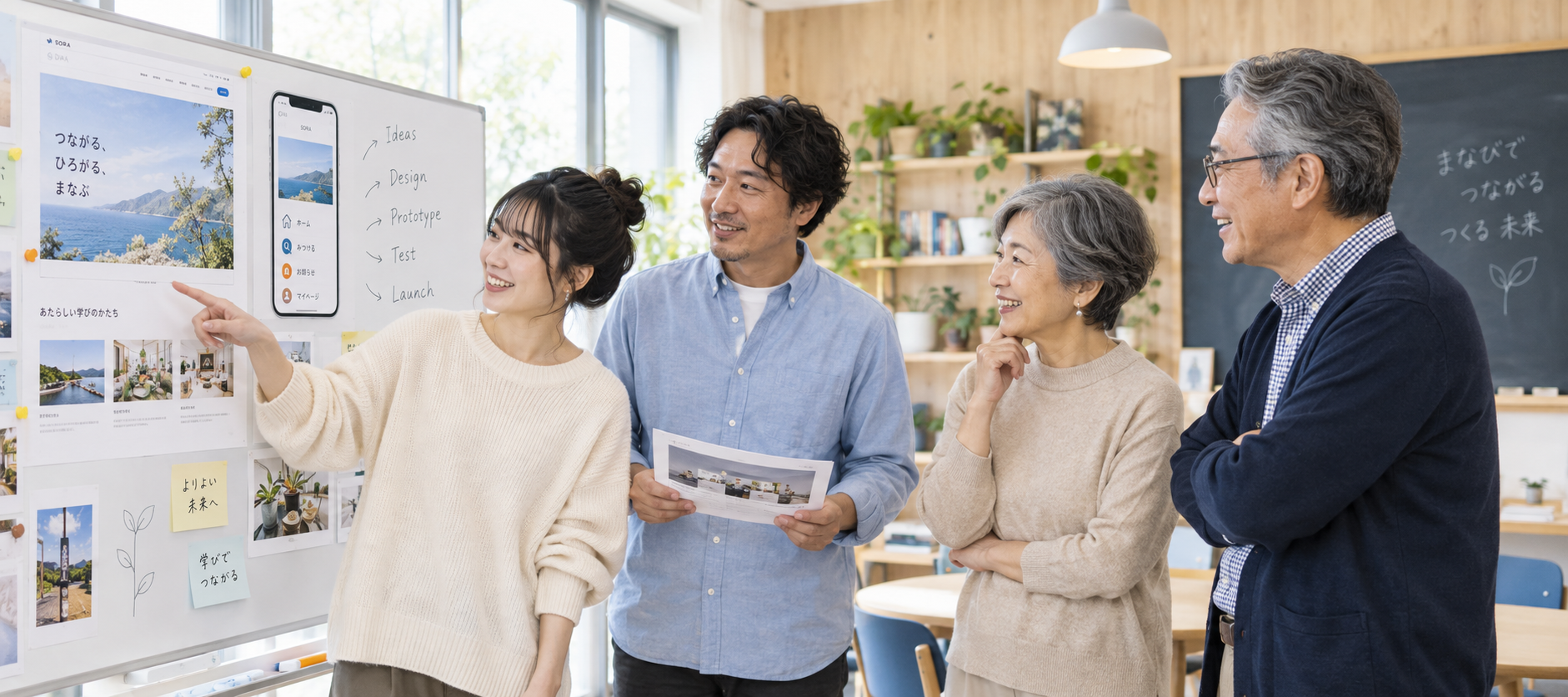 世代を越えて共につくる仲間の学習イメージ(AI生成)
